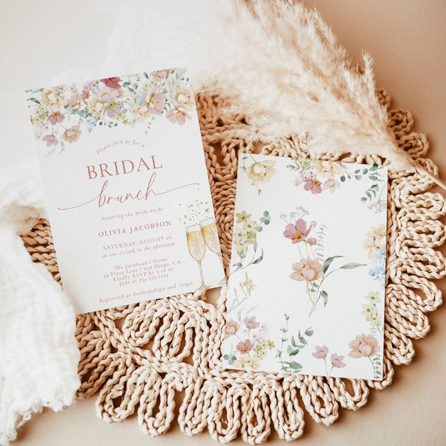 Boho Modern Floral Bridal Shower | Bridal Brunch I Invitation (Creator Uploaded)