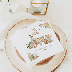 Boho Modern Heart Gender Neutral Baby Shower Napkin