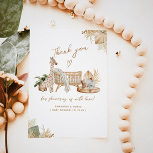 Boho Modern Heart Gender Neutral Baby Shower Thank You Card