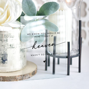 Boho Modern Heaven Clear Acrylic Wedding Memorial Sign
