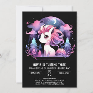 Boho Modern Horse Birthday Invitation