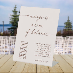 Boho Modern Jenga Guest Book Wedding Sign