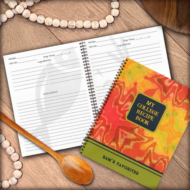  Boho Modern Orange Favourite College Recipe Notebook (Creator Uploaded)