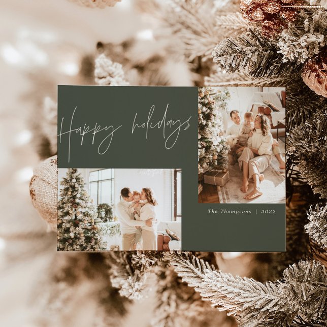 Boho Modern Photo Christmas Card | Happy Holidays (Creator Uploaded)