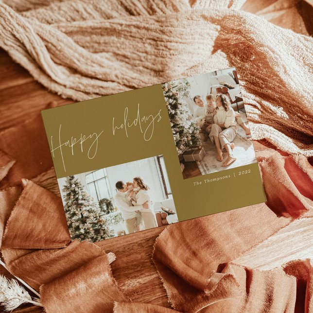 Boho Modern Photo Christmas Card | Retro Holidays (Creator Uploaded)
