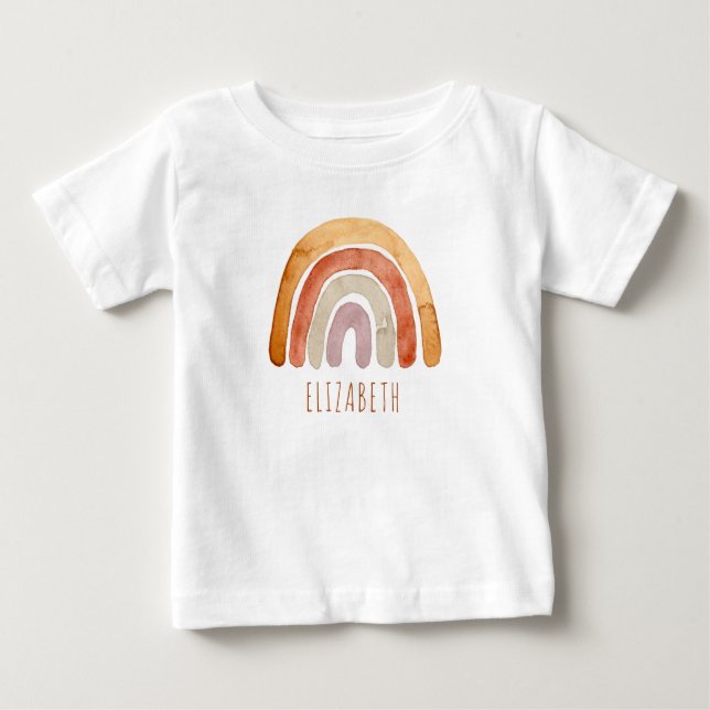 Boho Modern Rainbow Name  Baby T-Shirt (Front)
