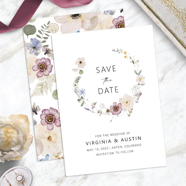 Boho Modern Save The Date Invitation (Boho Modern Floral Save The Date Invitation by Painted Paperie)