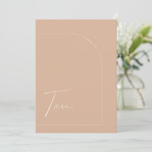 Boho Modern Tan Arch Table Ten Table Number