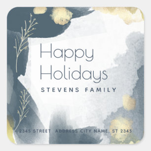 Boho Modern Watercolor abstract branches  Square Sticker