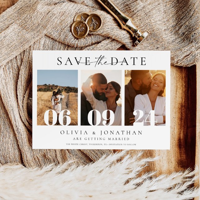 Boho Modern Wedding Minimal Photo Save The Date (Creator Uploaded)