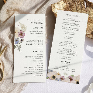 Boho Modern Wedding Programme