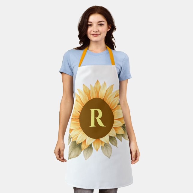 Boho Monogram Cottagecore Gift Apron (Worn)