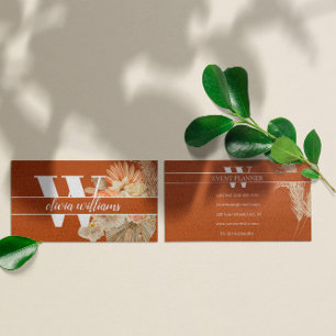 Boho Monogram Event Planner Wedding Salon Business Business Card
