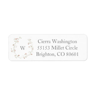 Boho Monogram Return Address Label