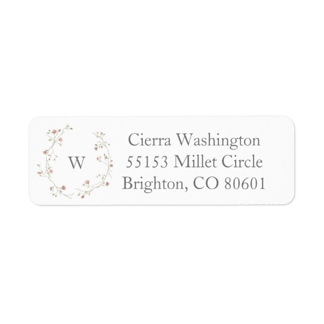 Boho Monogram Return Address Label (Front)