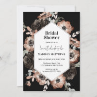 Boho Moody Floral Pink & Black Bridal Shower
