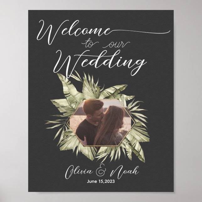 Boho Moody Sage Wedding Welcome Poster (Front)