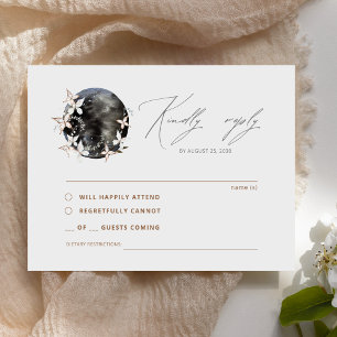 Boho Moon Celestial Botancial Wedding RSVP Enclosure Card