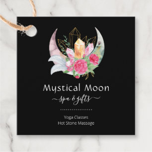 Boho Moon Crystals Feathers Flowers Business Card Favour Tags
