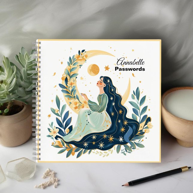 Boho Moon Maiden Spiral Notebook (Creator Uploaded)