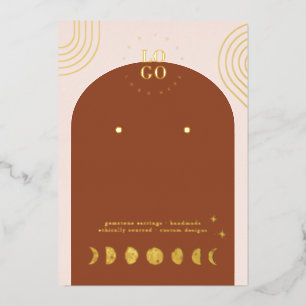 Boho Moon Phase   Terracotta Earring Display Card