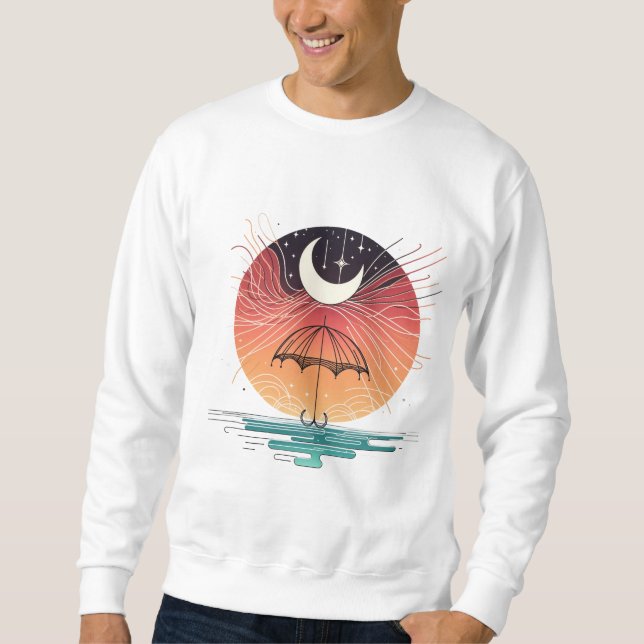 Boho Moon & Starry Rain art Sweatshirt (Front)