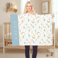 Boho Moon Stars Cloud Kids Monogram