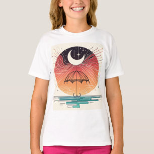 Boho Moon & Stars Dreamy Line Tee Design