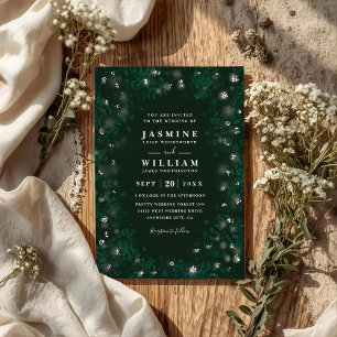 Boho Moonlit Garden Rustic Elegant QR Code Wedding Invitation