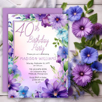 Boho Morning Glories Floral 40th Birthday Party