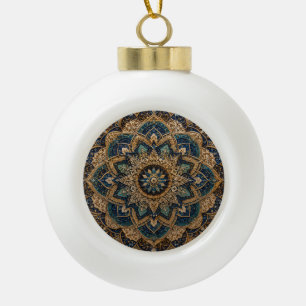 Boho Moroccan Geometric Round Coaster Vintage Et Ceramic Ball Christmas Ornament