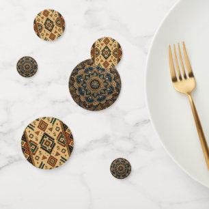 Boho Moroccan Geometric Round Coaster Vintage Et Confetti