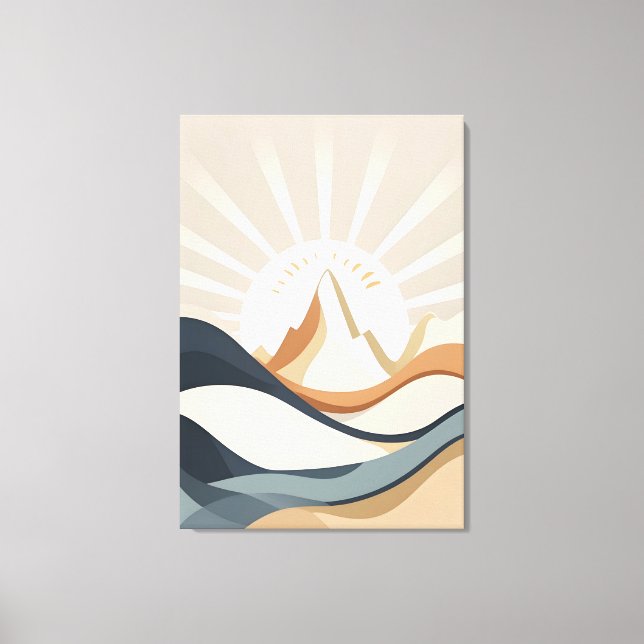 "Boho Mountain Abstract Landscape Art Print (Front)