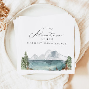 Boho Mountain Lake Adventure Bridal Shower Napkin