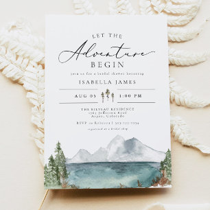 Boho Mountain Lake Boho Adventure Bridal Shower Invitation