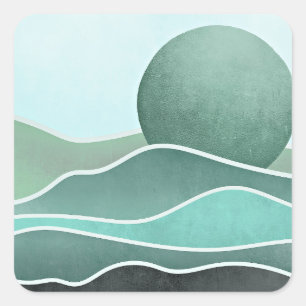 Boho mountain square sticker