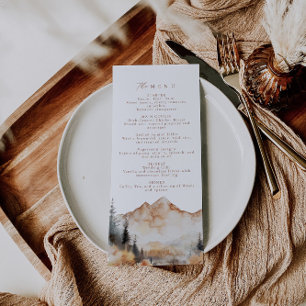 Boho Mountain Wedding Dinner Menu