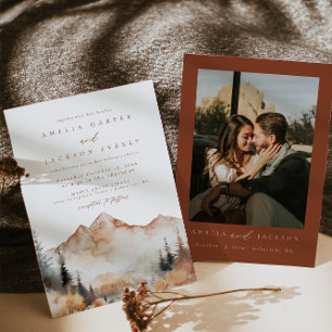 Boho Mountain Wedding Invitation