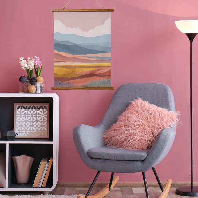 Boho Mountains Landscape Retro Colorful Modern  Hanging Tapestry (Creator Uploaded)