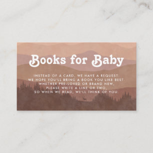 Boho Mountains Retro Pink Books for Baby Enclosure Card
