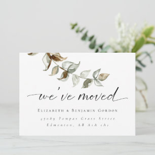 Boho Moving Announcement Minimal Script Elegant