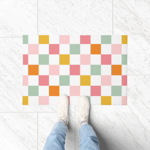 Boho Multicolor Chequerboard Doormat