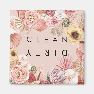 Boho Multicolor Floral Collage Rose  Magnet