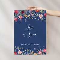 Boho Multicolor Wildflower Love Is Sweet Sign