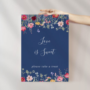 Boho Multicolor Wildflower Love Is Sweet Sign