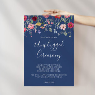 Boho Multicolor Wildflower Unplugged Ceremony Poster