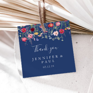Boho Multicolor Wildflower Wedding Favour Tags