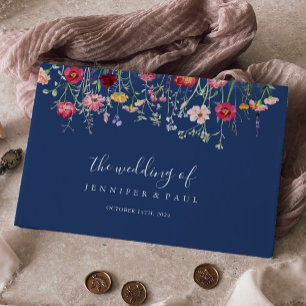 Boho Multicolor Wildflower Wedding Guest Book