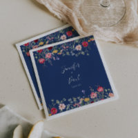 Boho Multicolor Wildflower Wedding Napkin