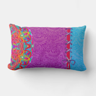 Boho Multicolored Mandala Reversible Lumbar Cushion